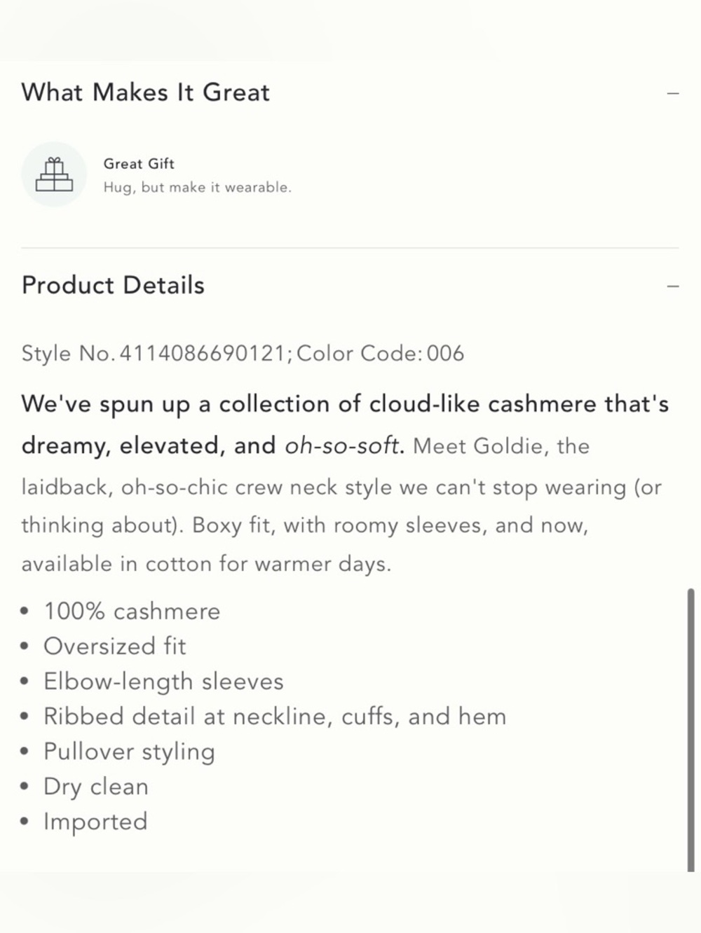 NWT Size XL - The Goldie Crew-Neck 100% Cashmere Sweater (NWT US$ 138) - Picture 9 of 16